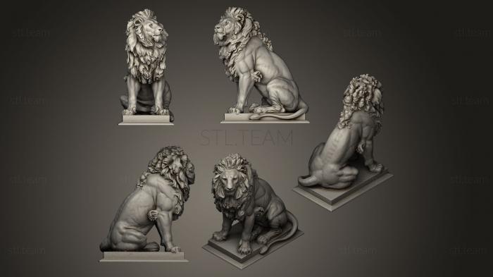 3D модель Сидящий лев (STL)